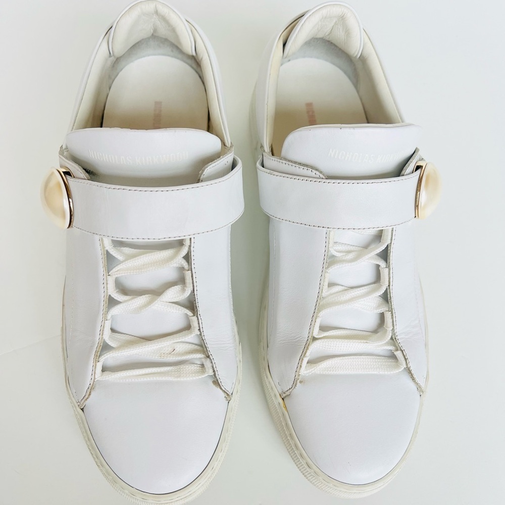 Nicholas Kirkwood White Leather Pearlogy Sneakers